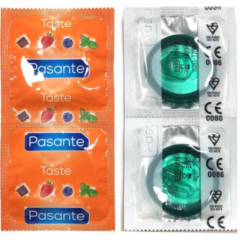 PASANTE CONDOMS FLAVOR MINT BAG 144 UNITS