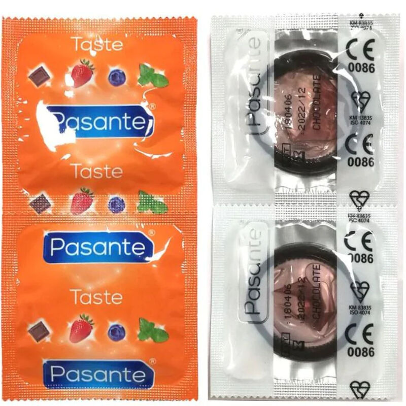 PASANTE CONDOMS FLAVOR CHOCOLATE TEMPTATION BAG 144 UNITS