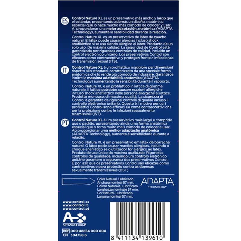 CONTROL ADAPTA NATURE XL CONDOMS 12 UNITS