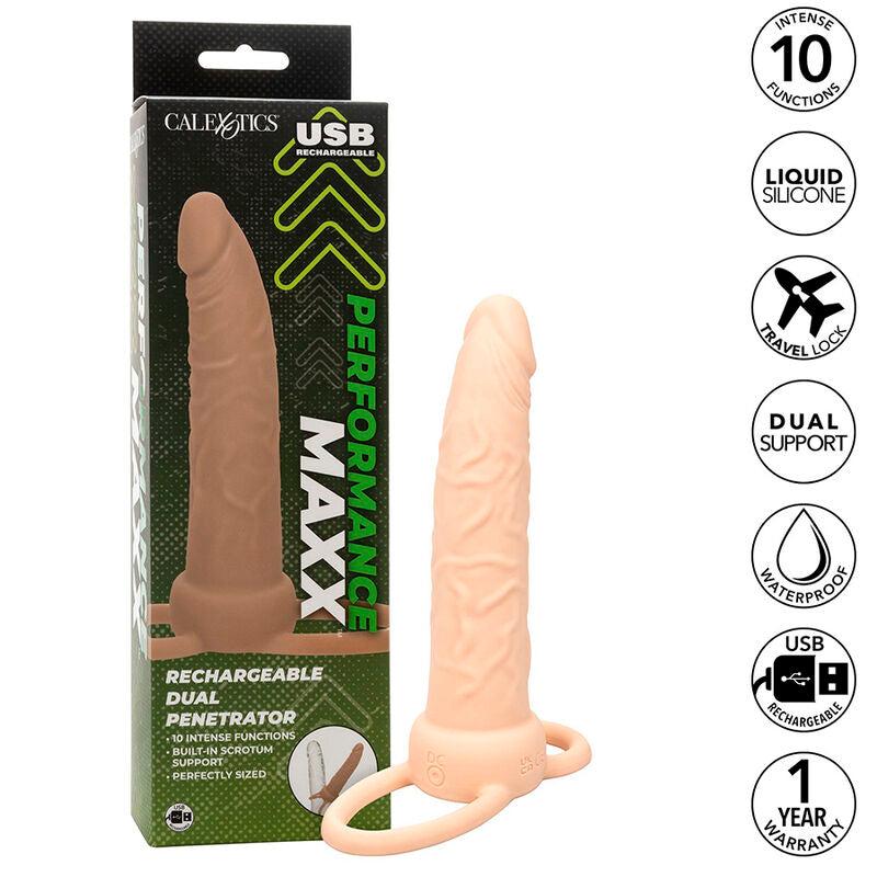 CALEXOTICS PERFORMANCE MAXX RECHARGABLE DUAL PENETRATOR LIGHT SKIN