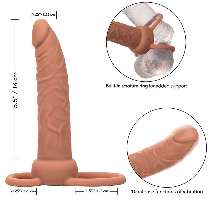 CALEXOTICS PERFORMANCE MAXX RECHARGABLE DUAL PENETRATOR BROWN SKIN