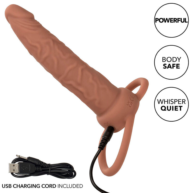 CALEXOTICS PERFORMANCE MAXX RECHARGABLE DUAL PENETRATOR BROWN SKIN