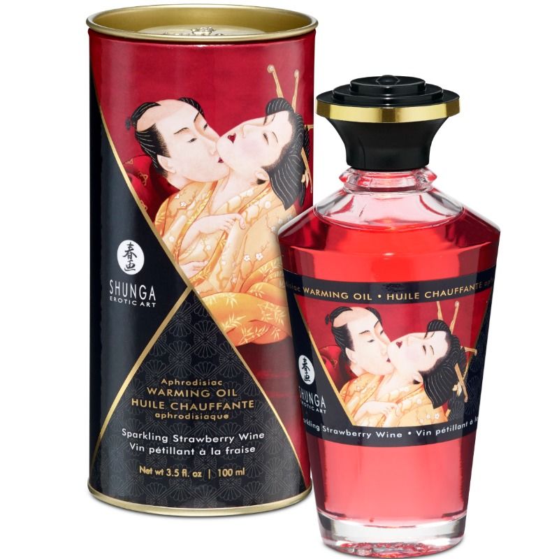 SHUNGA STRAWBERRIES AND CAVA HEAT EFFECT MASSAGE OIL 100 ML