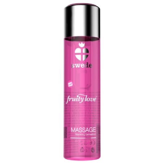 SWEDE FRUITY LOVE WARMING EFFECT MASSAGE OIL PINK RASPBERRY AND RHUBARB 120 ML