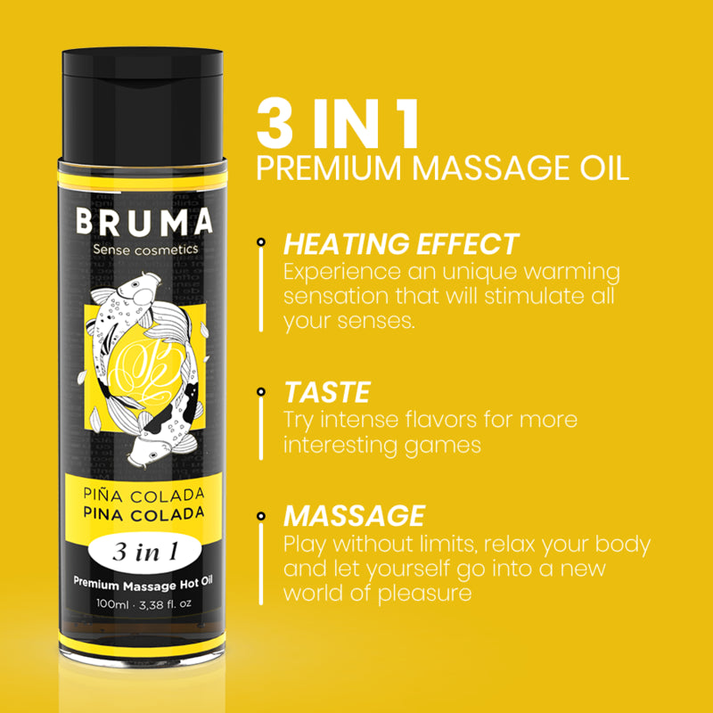 BRUMA PREMIUM MASSAGE HOT OIL PINA COLADA 3 IN 1 100 ML