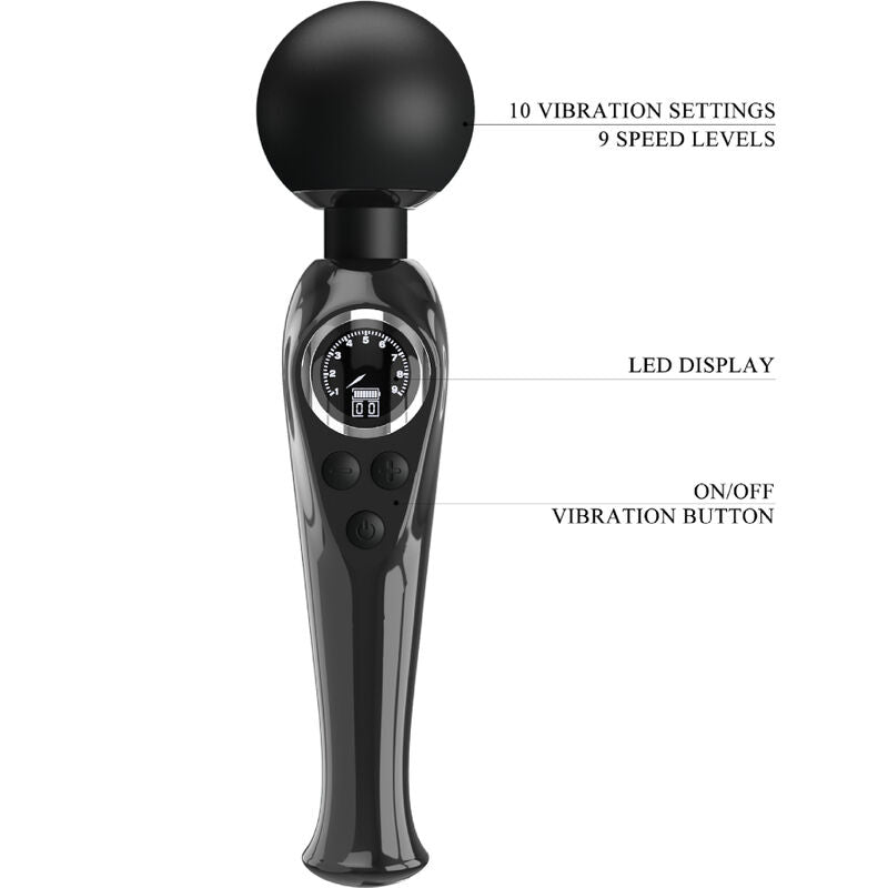 PRETTY LOVE SKYLER VIBRATOR WAND BLACK