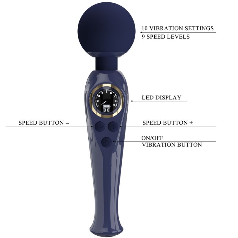 PRETTY LOVE SKYLER VIBRATOR WAND BLUE