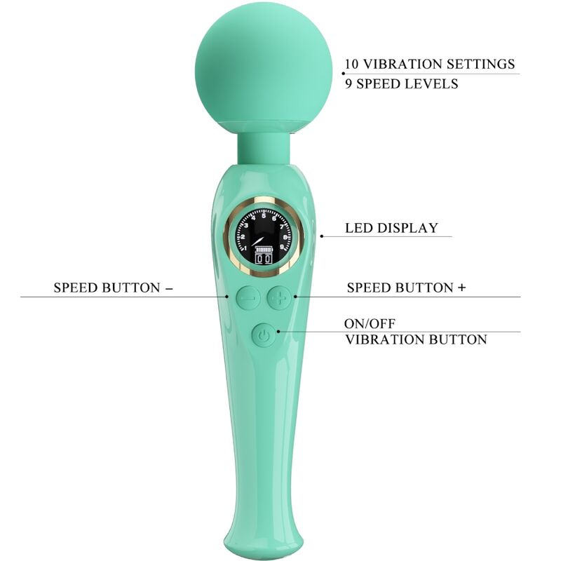 PRETTY LOVE SKYLER GREEN WAND VIBRATOR