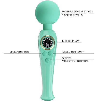 PRETTY LOVE SKYLER GREEN WAND VIBRATOR