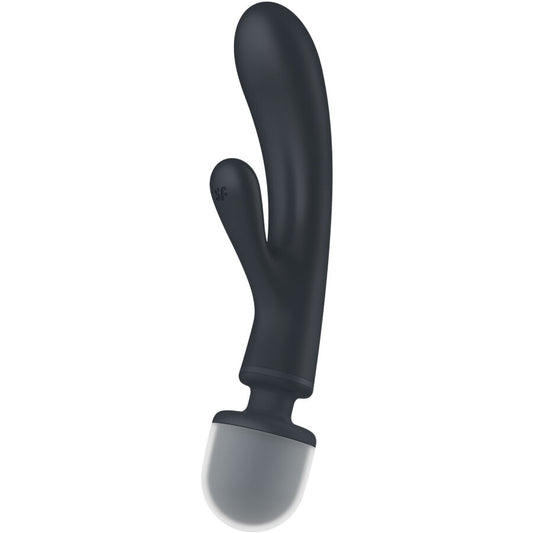 SATISFYER TRIPLE LOVER RABBIT VIBRATOR MASSAGER GREY