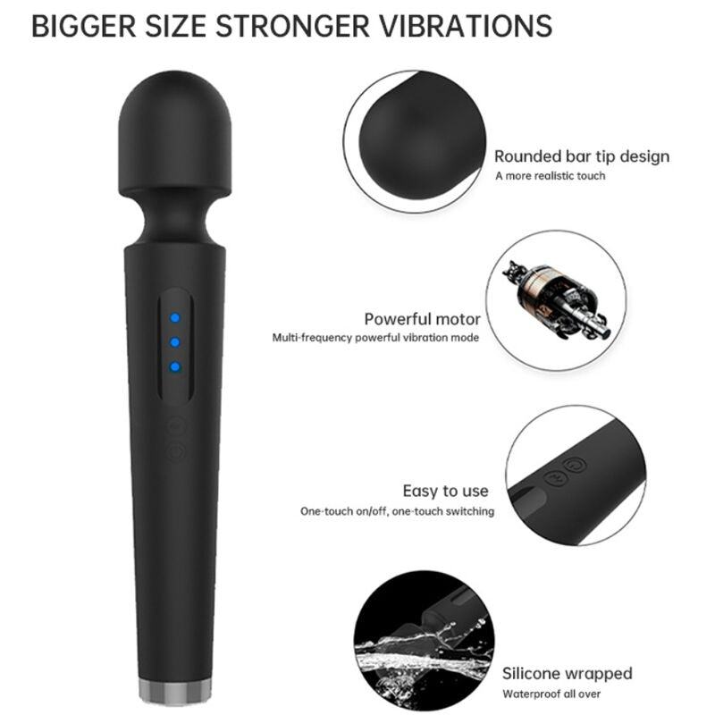 ARMONY X POWER LARGE MASSAGER VIBRATOR 7 VIBRATIONS BLACK