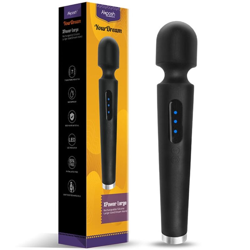 ARMONY X POWER LARGE MASSAGER VIBRATOR 7 VIBRATIONS BLACK