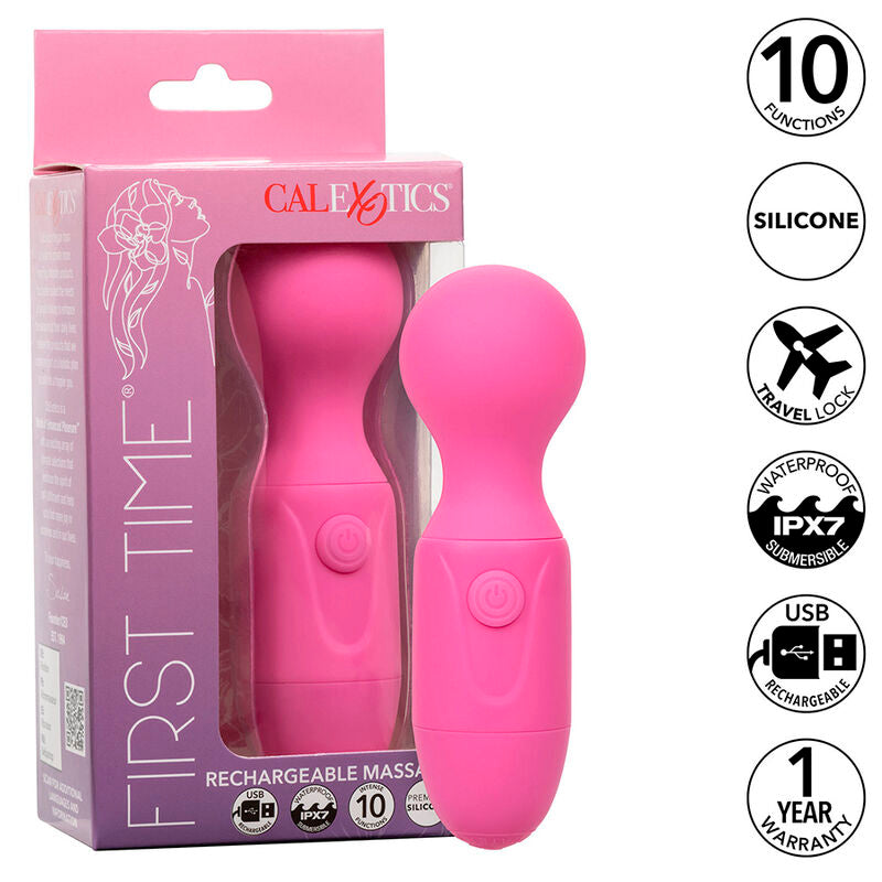 CALEXOTICS FIRST TIME RECHARGEABLE MASSAGER 10 VIBRATIONS PINK