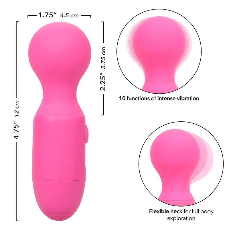 CALEXOTICS FIRST TIME RECHARGEABLE MASSAGER 10 VIBRATIONS PINK