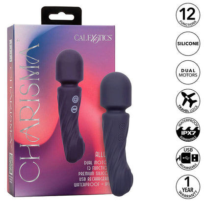 CALEXOTICS CHARISMA ALLURE MASSAGER DUAL MOTORS 12 FUNCTIONS 1725 CM X 45 CM PURPLE