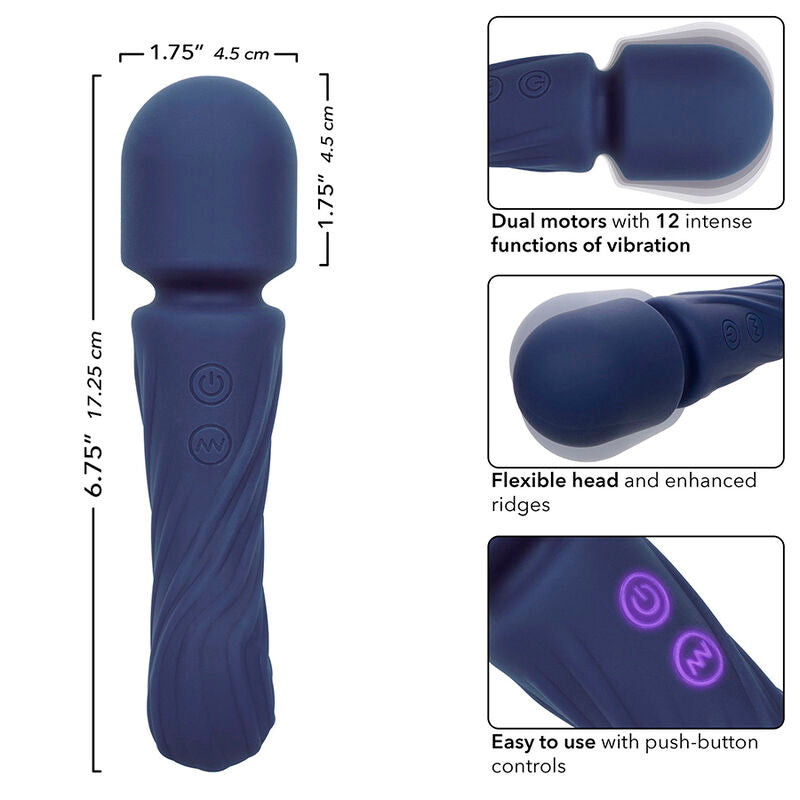 CALEXOTICS CHARISMA ALLURE MASSAGER DUAL MOTORS 12 FUNCTIONS 1725 CM X 45 CM PURPLE