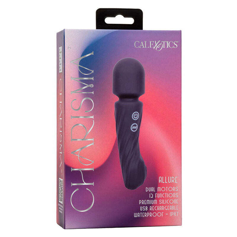 CALEXOTICS CHARISMA ALLURE MASSAGER DUAL MOTORS 12 FUNCTIONS 1725 CM X 45 CM PURPLE