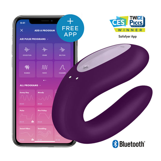 SATISFYER DOUBLE JOY CON APP PURPLE