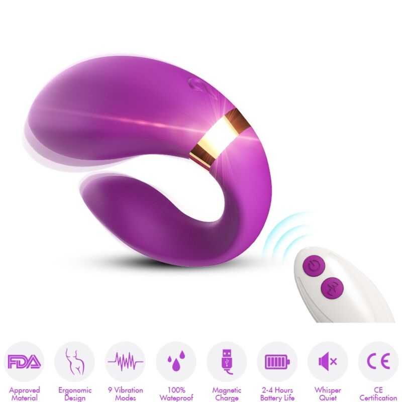 ARMONY CRESCENT VIBRATOR FOR COUPLES REMOTE CONTROL PURPLE