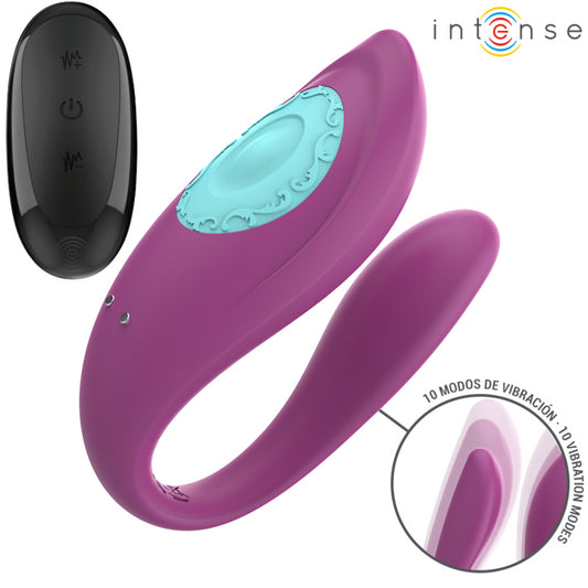 INTENSE ANNIE U SHAPED VIBRATOR AND STIMULATOR PURPLE REMOTE CONTROL