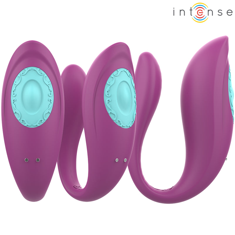 INTENSE ANNIE U SHAPED VIBRATOR AND STIMULATOR PURPLE REMOTE CONTROL