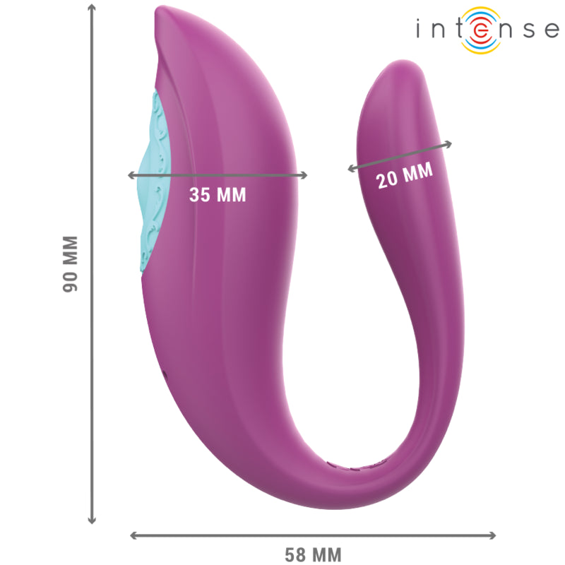 INTENSE ANNIE U SHAPED VIBRATOR AND STIMULATOR PURPLE REMOTE CONTROL