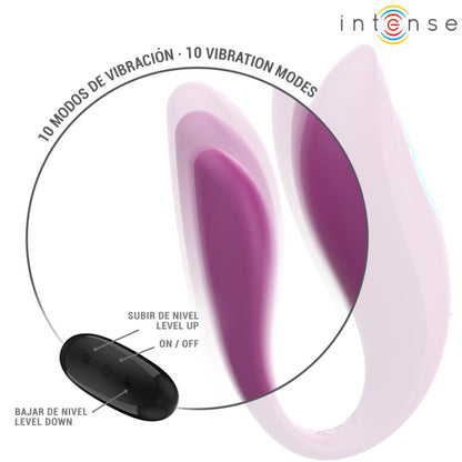 INTENSE ANNIE U SHAPED VIBRATOR AND STIMULATOR PURPLE REMOTE CONTROL