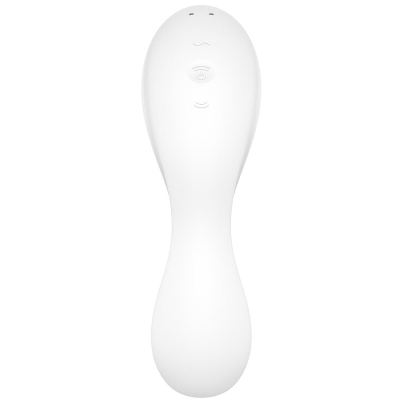 SATISFYER CURVY TRINITY 5 AIR PULSE STIMULATOR VIBRATOR APP WHITE