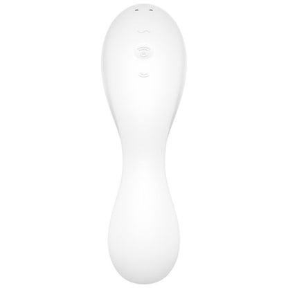 SATISFYER CURVY TRINITY 5 AIR PULSE STIMULATOR VIBRATOR APP WHITE