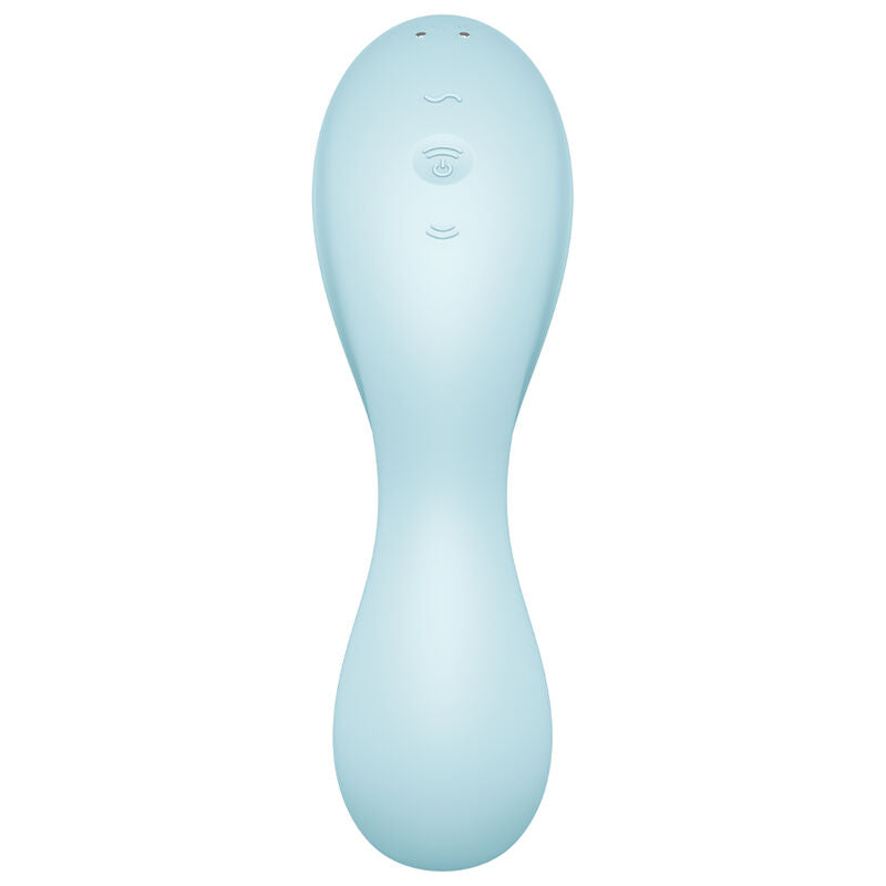 SATISFYER CURVY TRINITY 5 AIR PULSE STIMULATOR VIBRATOR APP BLUE