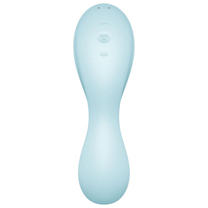 SATISFYER CURVY TRINITY 5 AIR PULSE STIMULATOR VIBRATOR APP BLUE