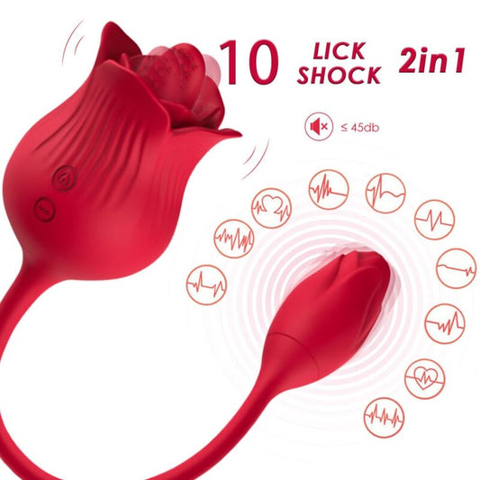 ARMONY PINK CLITORIS STIMULATOR VIBRATOR WITH TAIL 10 MODES RED