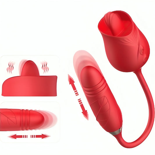 ARMONY DELIGHT FLOWER VIBRATOR THRUSTING WITH RED TONGUE