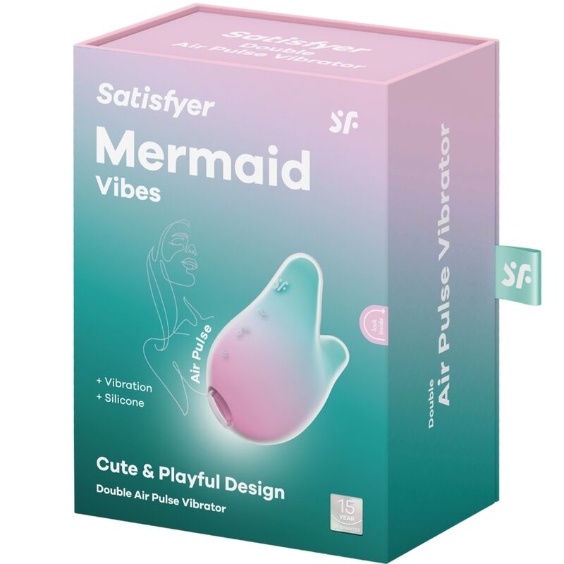 SATISFYER MERMAID VIBES STIMULATOR VIBRATOR MINT AND PINK