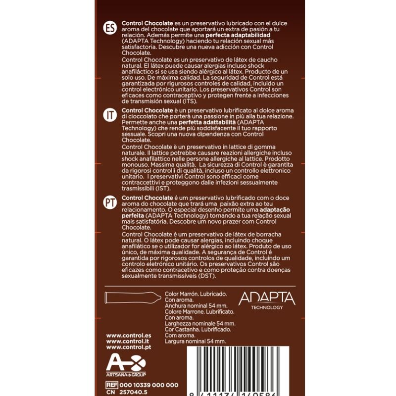 CONTROL ADAPTA CHOCOLATE CONDOMS 12 UNITS