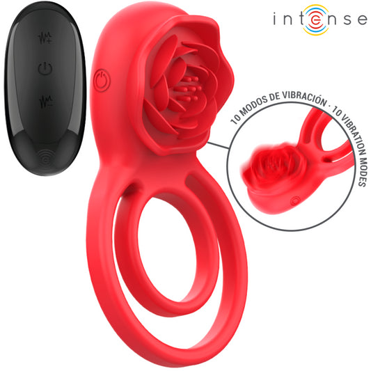 INTENSE GAIL STIMULATOR ROSE 10 VIBRATIONS RED REMOTE CONTROL