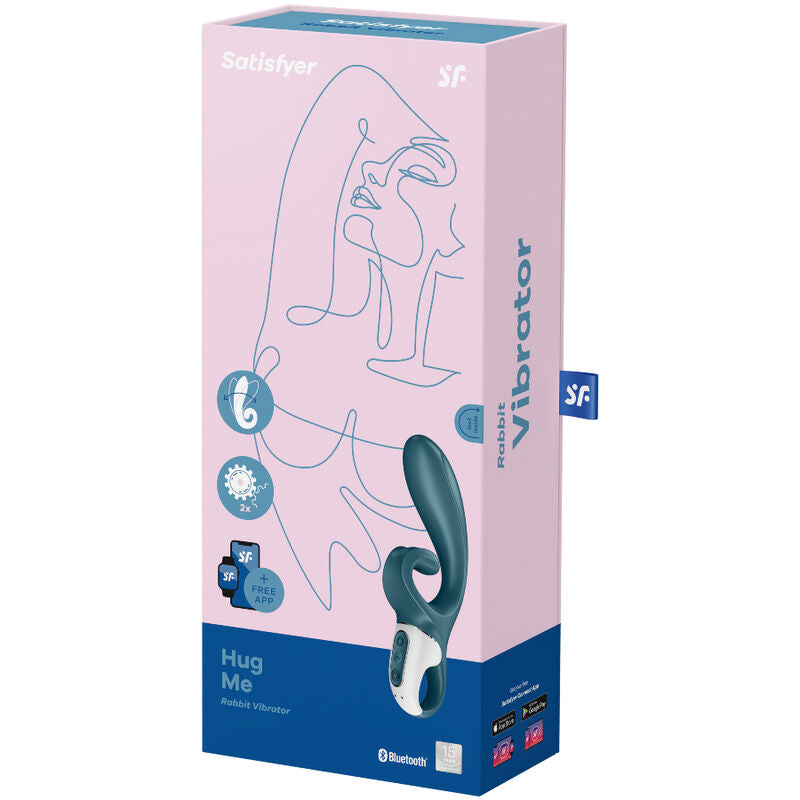 SATISFYER HUG ME RABBIT VIBRATOR APP BLUE