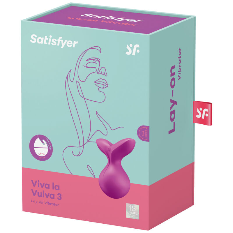 SATISFYER VIVA LA VULVA 3 LAY ON VIBRATOR VIOLET