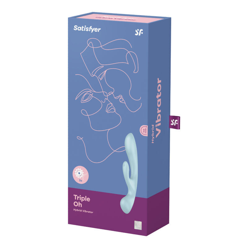 SATISFYER TRIPLE OH HYBRID VIBRATION BLUE