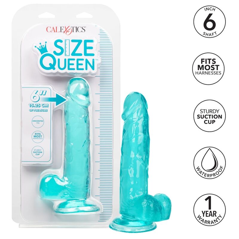 CALEXOTICS SIZE QUEEN DILDO BLUE 153 CM