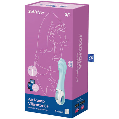 SATISFYER AIR PUMP VIBRATOR 5 INFLATABLE G SPOT VIBRATOR APP BLUE