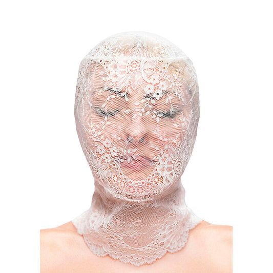 NS NOVELTIES FETISH FASHION LACE HOOD WHITE