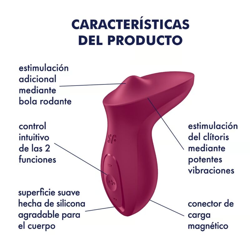 SATISFYER EXCITERRR LAY ON CLITORIS BERRY VIBRATOR