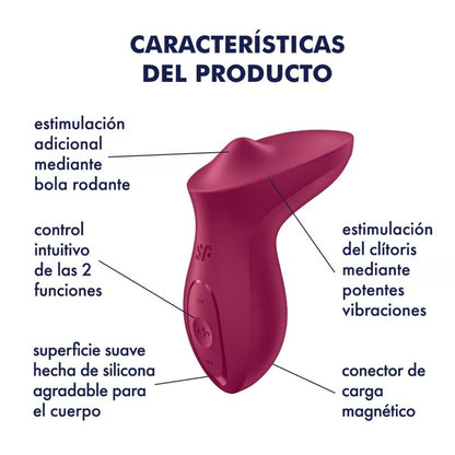 SATISFYER EXCITERRR LAY ON CLITORIS BERRY VIBRATOR