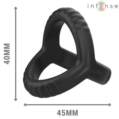 INTENSE CARSON DOUBLE SILICONE PENIS RING BLACK MODEL 4