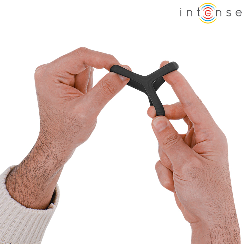 INTENSE CARSON DOUBLE SILICONE PENIS RING BLACK MODEL 4