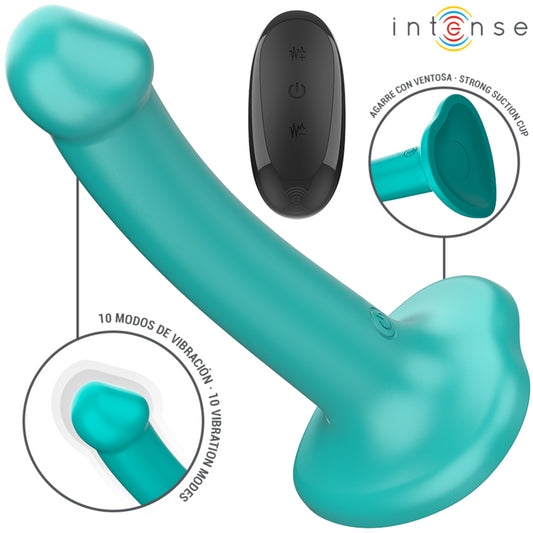 INTENSE KATIE VIBRATOR WITH SUCTION CUP 10 VIBRATIONS BLUE REMOTE CONTROL