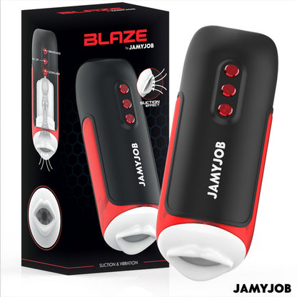 JAMYJOB BLAZE AUTOMATIC MOUTH MASTURBATOR 5 SUCTION AND VIBRATION MODES