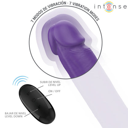 INTENSE GUNTER DILDO DOUBLE VIBRATOR 40 CM PURPLE REMOTE CONTROL