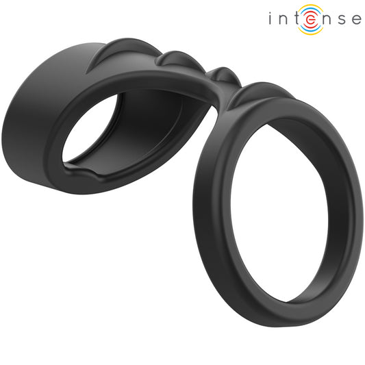 INTENSE THEO DOUBLE SILICONE PENIS RING BLACK MODEL 3